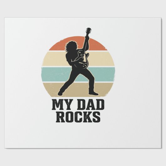 Mijn vader rocks vintage gitaar zonsondergang shir cadeaupapier (Vlak)