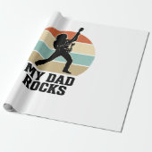 Mijn vader rocks vintage gitaar zonsondergang shir cadeaupapier (Uitgerold)