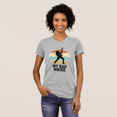 Mijn vader rocks vintage gitaar zonsondergang shir t-shirt (Voorkant volledig)