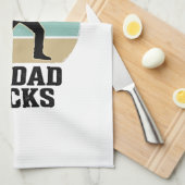 Mijn vader rocks vintage gitaar zonsondergang shir theedoek (Quarter Fold)