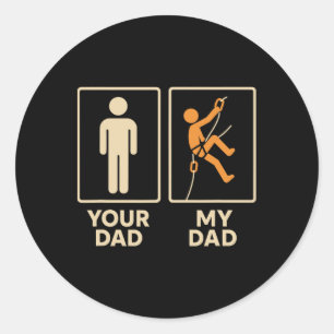 Mijn vader rotsklimmen klimmer dochter zoon vaderd ronde sticker