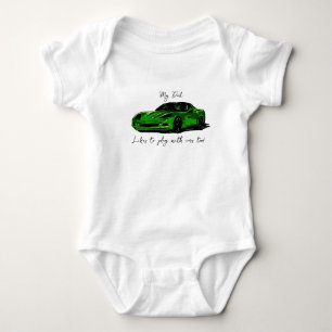 Mijn vader speelt graag met Corvettes C6 Green Romper