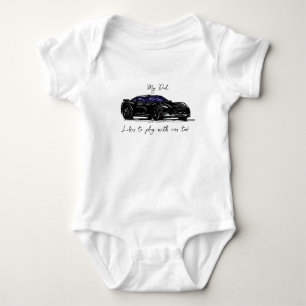 Mijn vader speelt graag met Corvettes C7 Black Romper