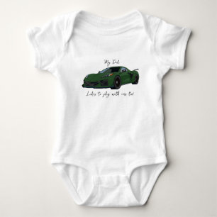Mijn vader speelt graag met Corvettes C8 Dark Gree Romper