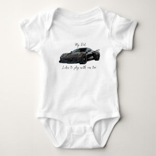 Mijn vader speelt graag met Corvettes C8 Grey Romper