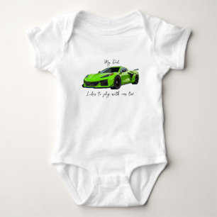 Mijn vader speelt graag met Corvettes C8 Lime Gree Romper