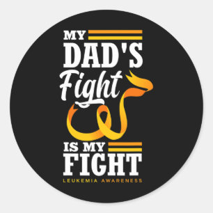 Mijn vaders gevecht is mijn dochter leukemie A Ronde Sticker