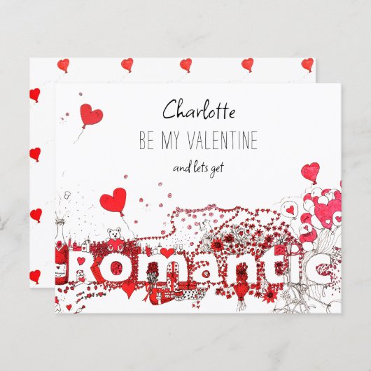 Mijn Valentijn Citaat schattig hart gepersonalisee (Voorkant / Achterkant)