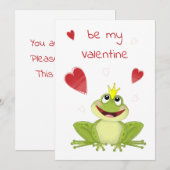 Mijn Valentijn Cute Frog Prins Feestdagenkaart (Voorkant / Achterkant)