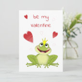 Mijn Valentijn Cute Frog Prins Feestdagenkaart (Staand voorkant)