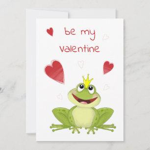 Mijn Valentijn Cute Frog Prins Feestdagenkaart