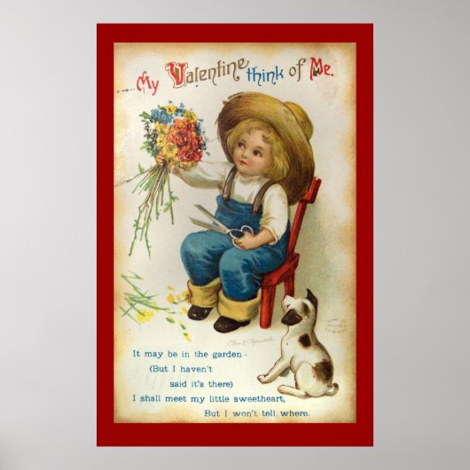 Mijn Valentijn Denkt Aan Mij Vintage Poster (Voorkant)