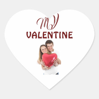 Mijn Valentijn gepersonaliseerde foto T-shirt Hart Sticker