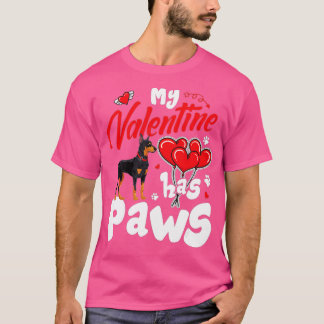 Mijn Valentijn heeft Paws Doberman Hondenliefhebbe T-shirt