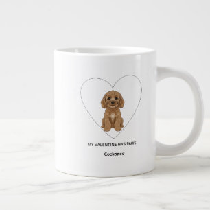 Mijn Valentijn Heeft Pootjes Cockapoo Personalisee Extra Grote Beker