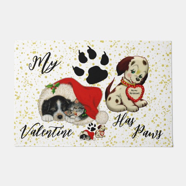 Mijn Valentijn heeft poten die de Hondenliefhebber Deurmat (Voorkant)