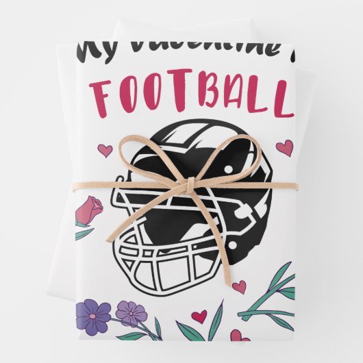 Mijn Valentijn is Football Visitekaartje Inpakpapier Vel (In situ)