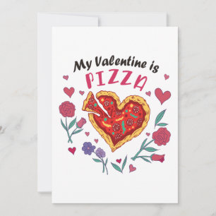 Mijn Valentijn is Pizza Invitation Feestdagenkaart