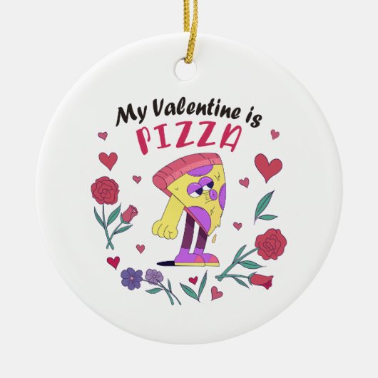 Mijn Valentijn is Pizza Invitation Keramisch Ornament (Voorkant)