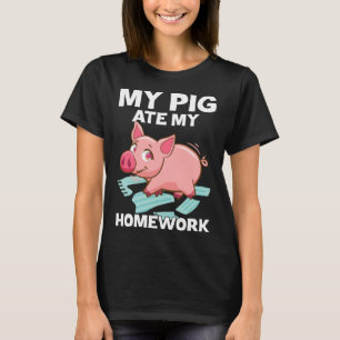 Mijn varken at mijn huiswerk biggetje t-shirt
