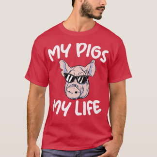 Mijn Varkens Mijn Life Statement Cool Pig Farme T-shirt