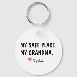 Mijn Veilige Plek Mijn Oma Gepersonaliseerd Sleutelhanger