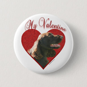 Mijn veld Spaniel Valentijn Ronde Button 5,7 Cm