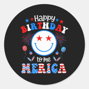 Mijn verjaardag 4 juli Amerikaanse Onafhankelijkhe Ronde Sticker