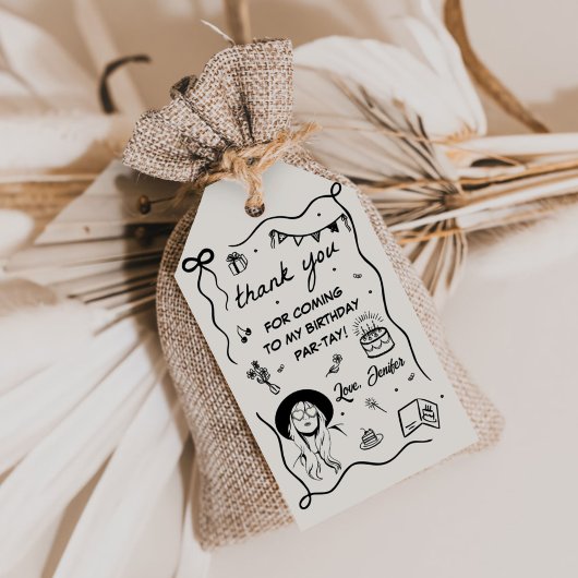 Mijn verjaardag Retro verjaardag Cadeaulabel