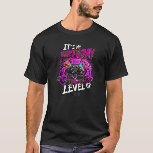 Mijn verjaardag Tijd om niveau te verhogen Gamer v T-shirt