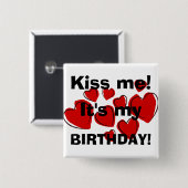 Mijn verjaardag vierkante button 5,1 cm (Voorkant /achterkant)