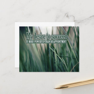 "Mijn verlangen om te slagen" Motivatie Affirmatie Briefkaart