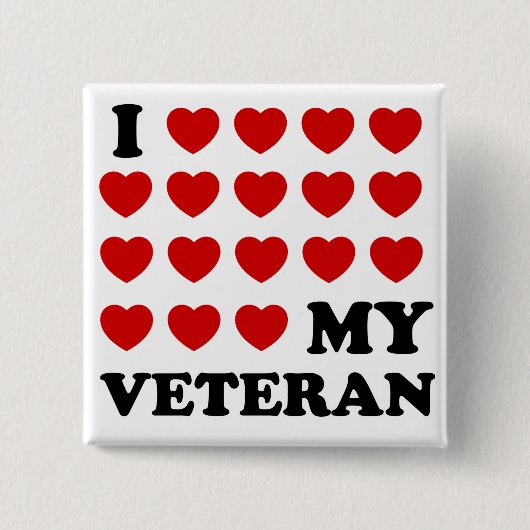 Mijn Veteraan Vierkante Button 5,1 Cm (Voorkant)
