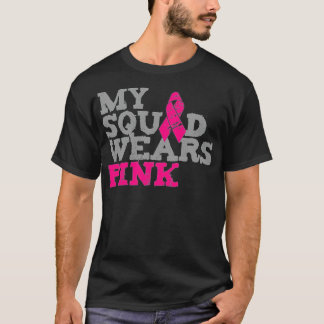 Mijn vierkant draagt roze borstkanker beste vriend t-shirt