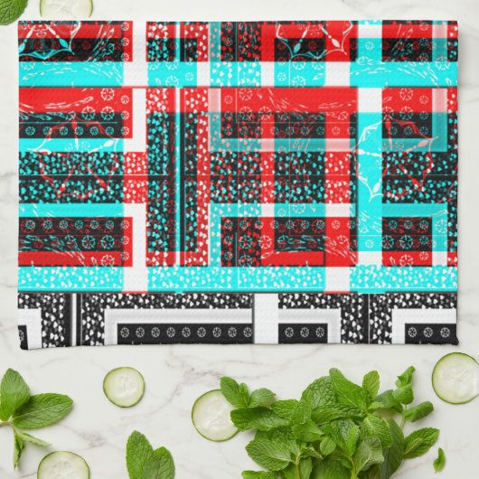 Mijn vierkant Maze-ontwerp Theedoek (Gevouwen)