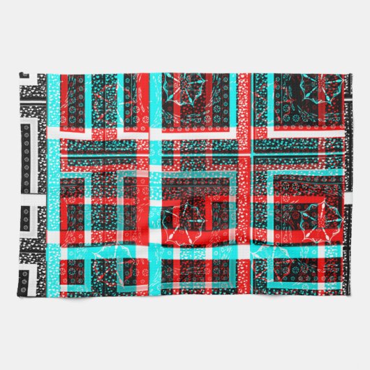 Mijn vierkant Maze-ontwerp Theedoek (Horizontaal)