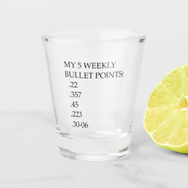 Mijn vijf wekelijkse bullet points - dubbel op de  shot glas