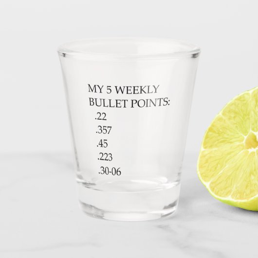 Mijn vijf wekelijkse bullet points - dubbel op de  shot glas (Voorkant)