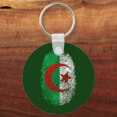 Mijn vingerafdruk is 100% Algerijns T-shirt en vis Sleutelhanger (Voorkant)