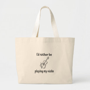 Mijn viool afspelen grote tote bag