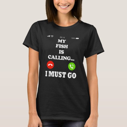 Mijn vis zegt dat ik moet gaan t-shirt (Voorkant)