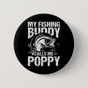 Mijn vismaat noemt me Poppy Vaderdag Visser Ronde Button 5,7 Cm