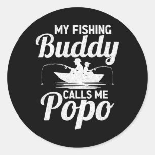 Mijn vismaatjes noemen me Popo Vaderdag Vis Ronde Sticker