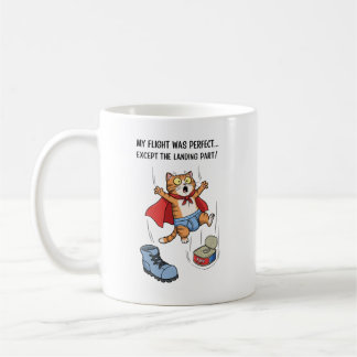 Mijn vlucht was perfect... behalve het landingsged koffiemok