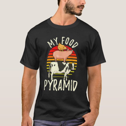 Mijn voedsel piramide Vlees Eater Carnivore Diet F T-shirt (Voorkant)