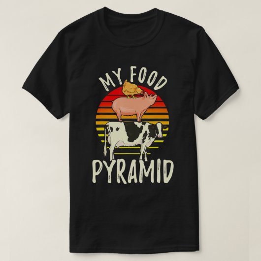 Mijn voedsel piramide Vlees Eater Carnivore Diet F T-shirt (Design voorkant)