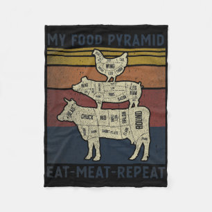 Mijn voedselpiramide Eat Vat Herhaal schimmels Fleece Deken