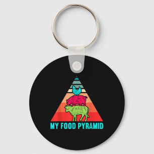 Mijn Voedselpiramide Koe Varken Kip Grappig Bbq Ro Sleutelhanger