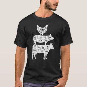 Mijn Voedselpiramide Schattige Koeien Dier Grafi T-shirt