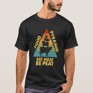 Mijn Voedselpiramide Vleeseter Koe Varken Kip T-shirt